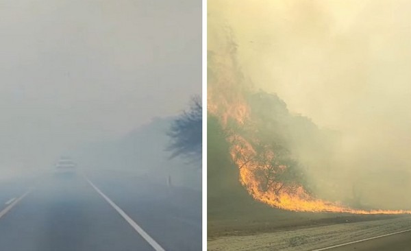 Alerta en la zona de Vipos: por quema de pastizales el humo ha disminuido la visibilidad sobre la Ruta 9 en Tucumán