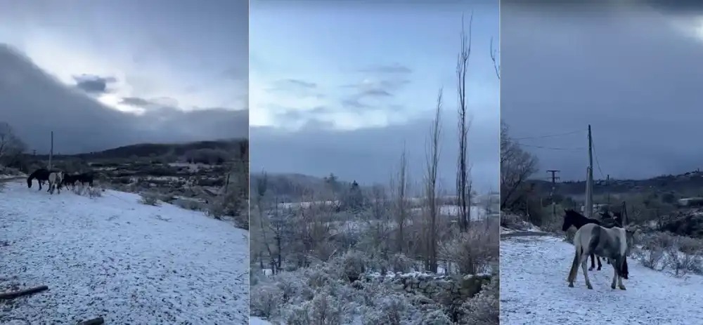Volvió a nevar en Tafí del Valle: interrumpen el tránsito en la RP 307 camino a Amaicha por presencia de hielo