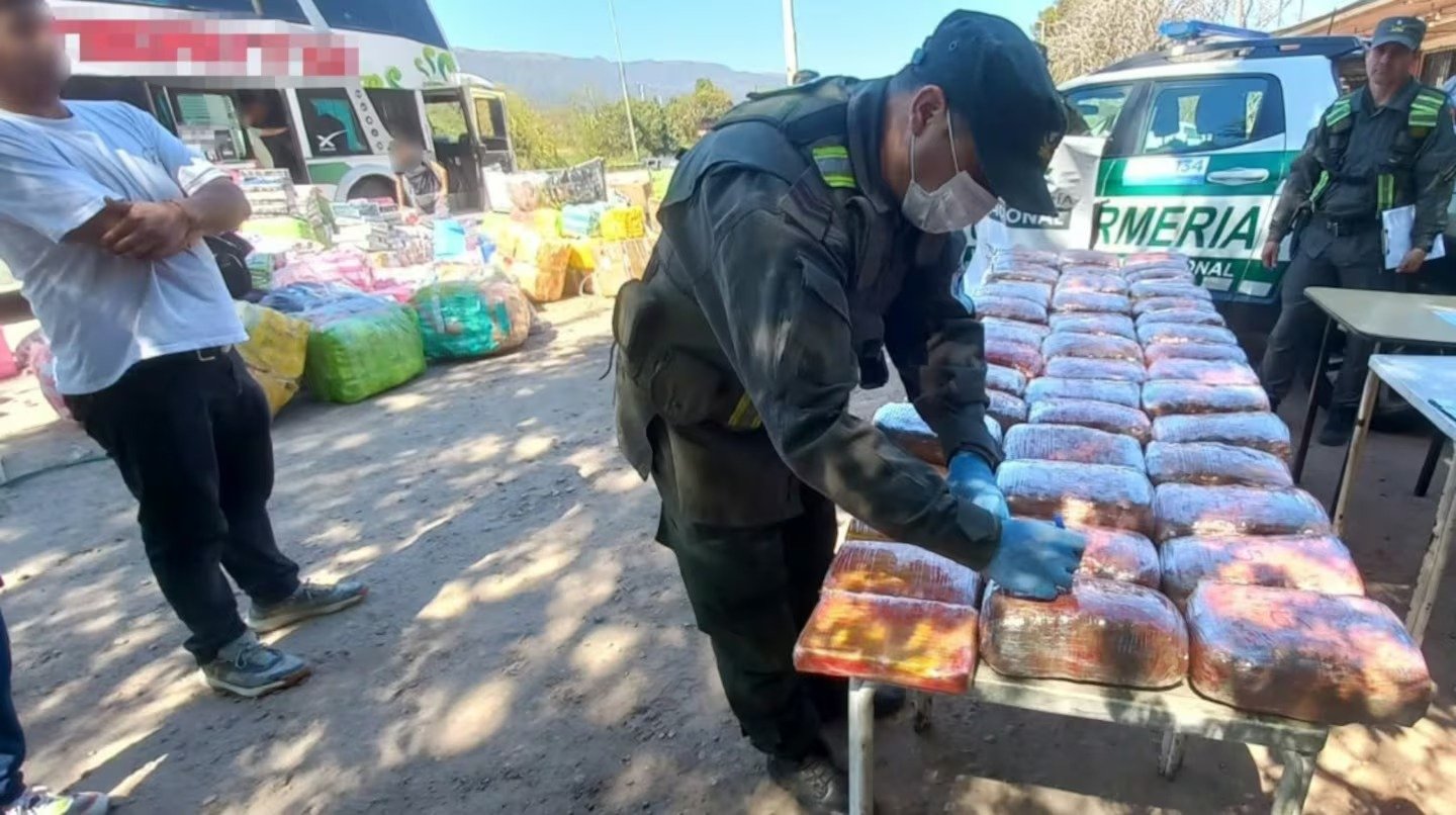 Llevaba 55 kilos de droga escondidos en peluches de carpincho, la descubrieron y fue detenida