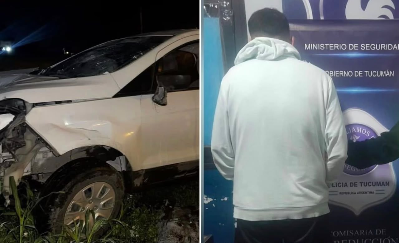 Tucumán: atropelló a un ciclista y escapó pero terminó chocando contra una pared